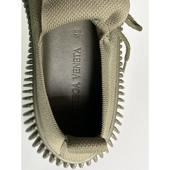 NIB $920 Bottega Veneta Men\'s Tech Knit Stretch Khaki Sneakers 9 US (42) 690112